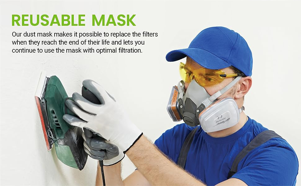Reusable Respirators Half Facepiece Cover Chemical Respirator with
