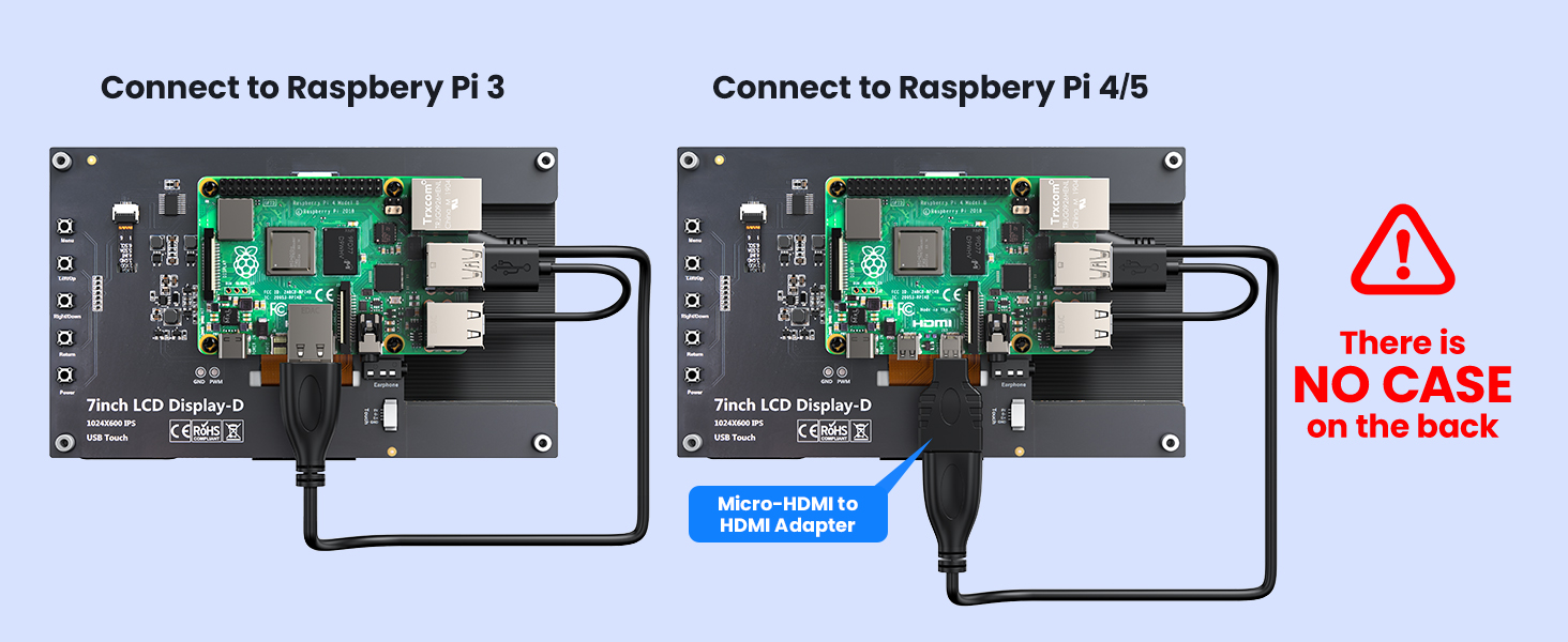 Eyoyo Raspberry Pi Touchscreen Monitor 7-inch IPS LCD Touch Screen 1024×600