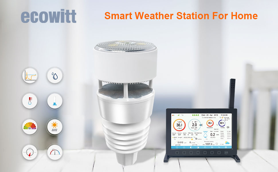 ECOWITT Wittboy Weather Station HP2564, 7 in 1 Wireless Weather