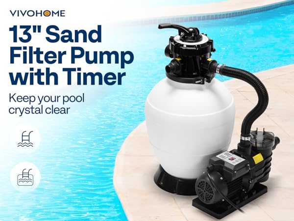 【sand 2 water】 VIVOHOME 14 in. 200 sq. ft. Sand Filter with 2850 GPH Above