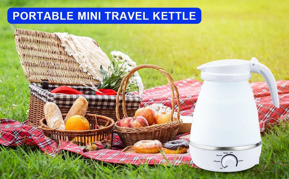 Collapsible Kettle Portable, Travel Kettle Lightweight for Campervan, 0