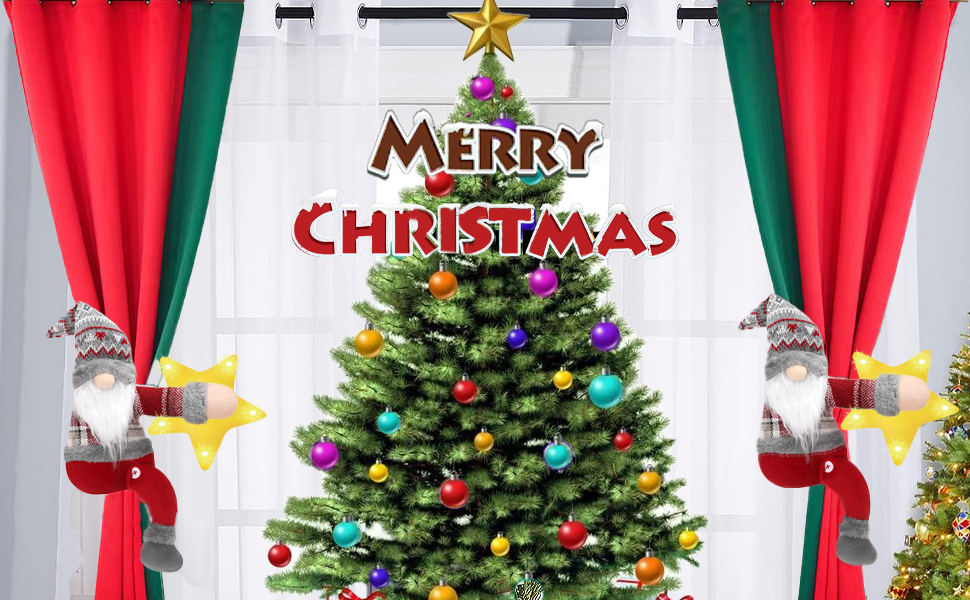 SENKENA Christmas Gnome Tree Topper with Lights, Battery