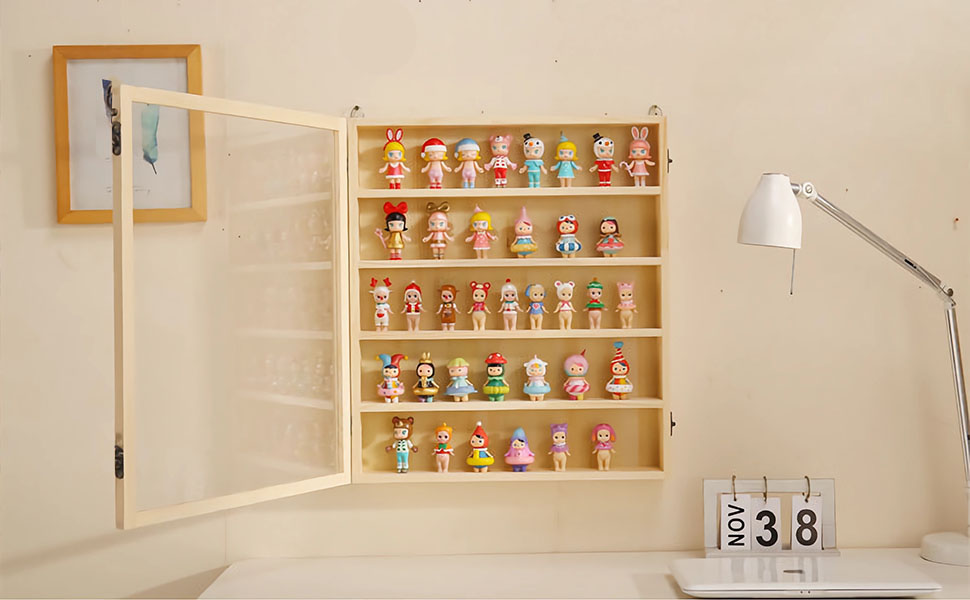 Amazon.co.jp: PFLife フィギュアケース 木製 壁掛け 奥行き7cm