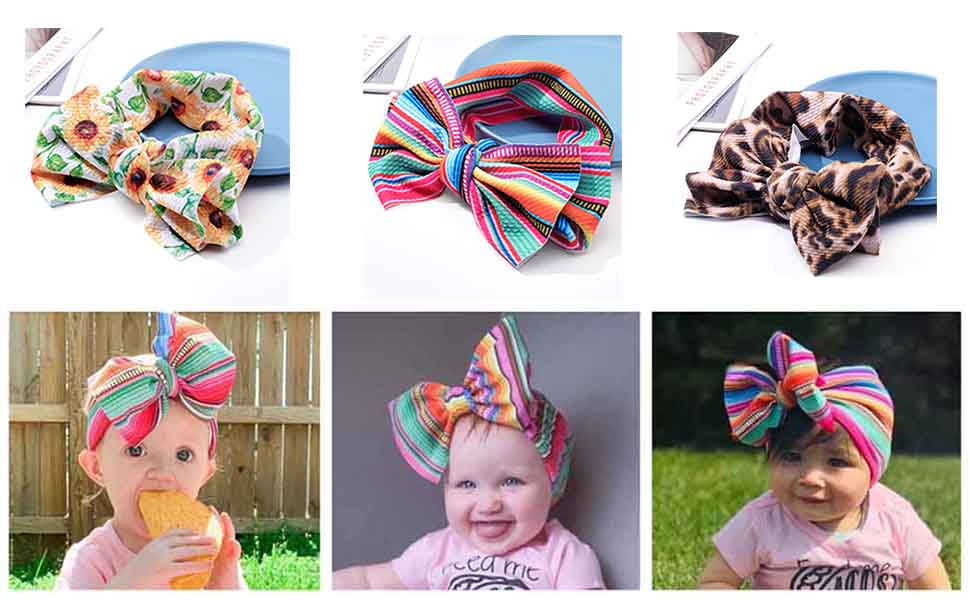 Nylon headband with bows for infant baby 