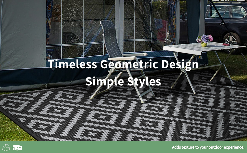 GENIMO Outdoor Rug 6x9 Waterproof, Reversible Mats, Outdoor Area Rug, Plastic Straw Rug