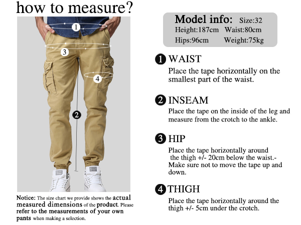 Match Men's Regular Fit Chino Jogger Cargo Pant (29W x 31L