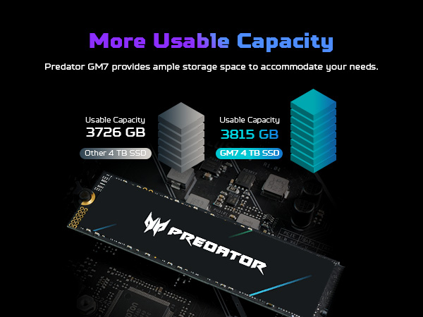 メモリー Predator GM7 1TB SSD M.2 PCIe Amazon.com: Predator GM7 4TB SSD: M.2 2280 PCIe Gen 4 x4