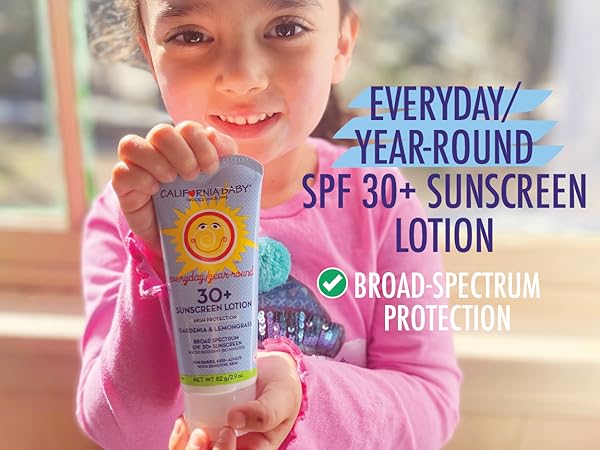 California Baby Everyday SPF 30 Sunscreen offers broad spectrum protection.