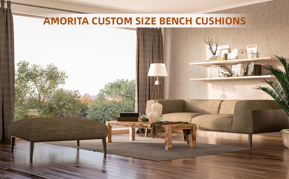 Amorita Custom Size Bench Cushion Soft Bench Seat Chair Pads Cushions for Bay