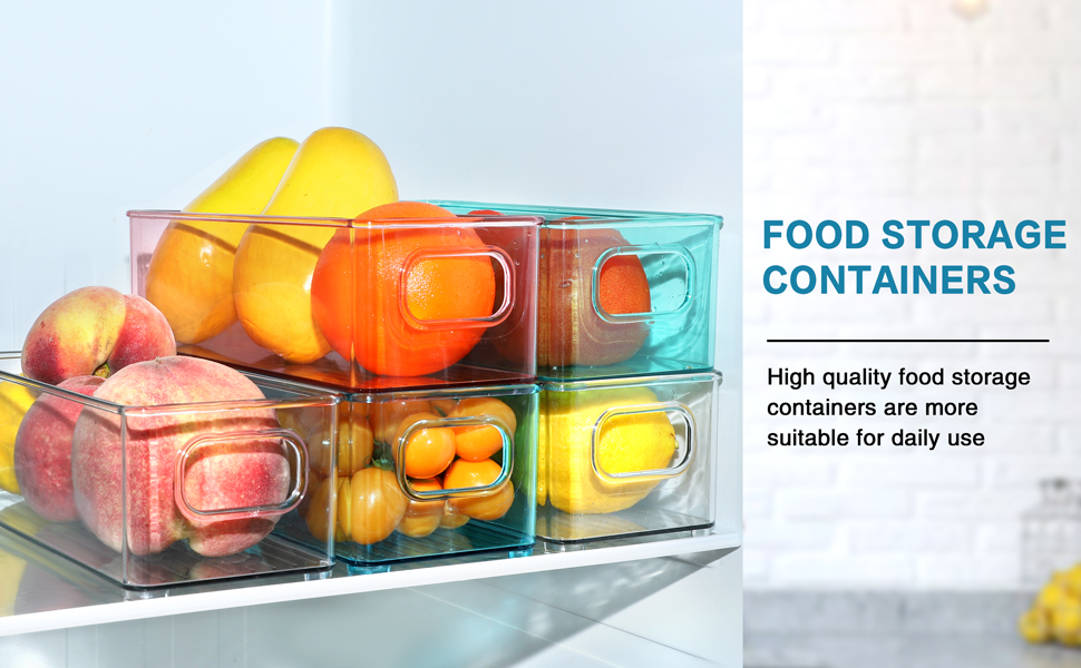 BBG Stackable Refrigerator Organizer Bins, 8 Pack 10x 4 x 3