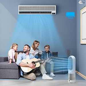 Amazon | SunInn 扇風機 タワーファン スリム 冷暖両用 8段階