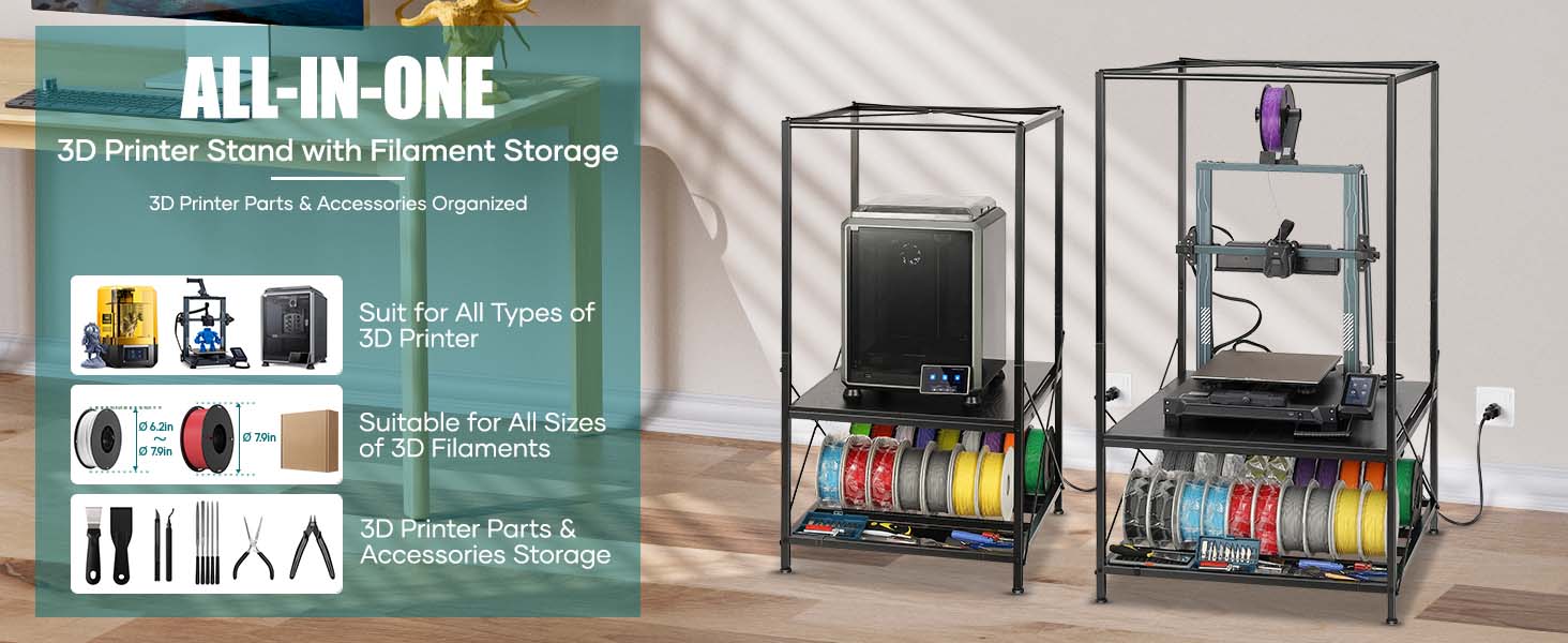 3D Printer Stand with Filament Storage