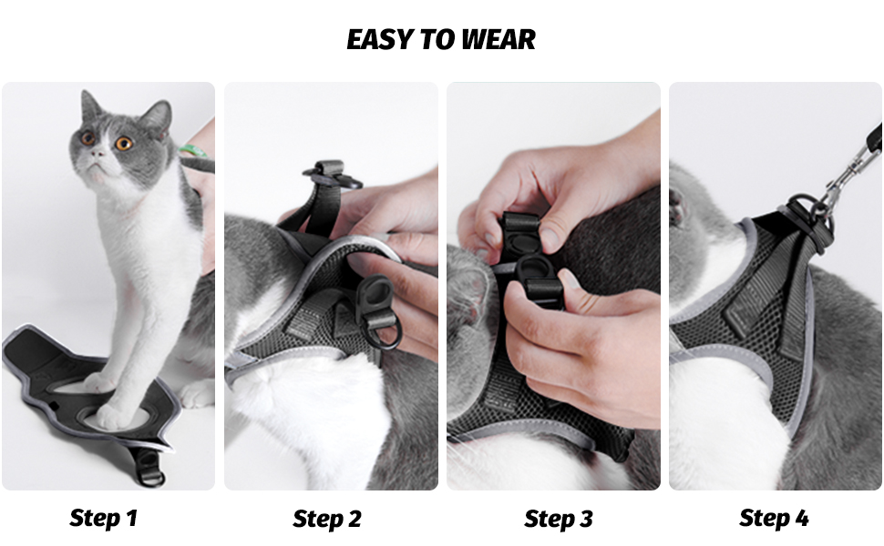 Cat Harness and Leash Set for Walking Escape Proof, Kitten Harness and
