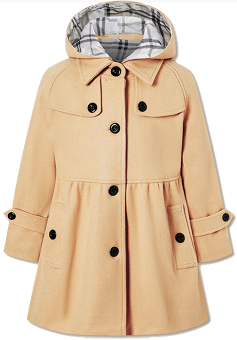 Kids Hoodie Wool Blend Coats