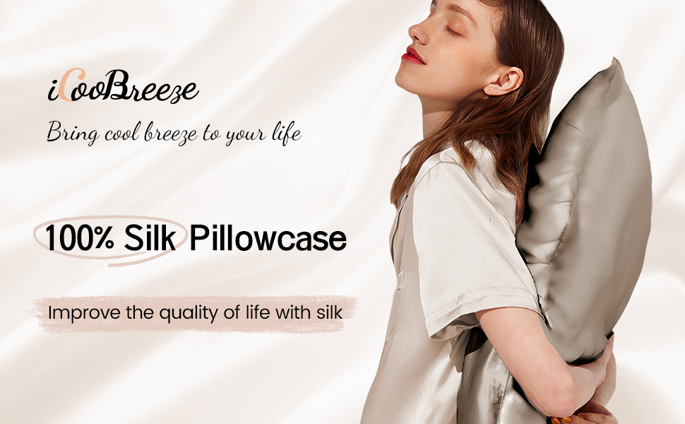 iCooBreeze Silk Pillowcases 100 Mulberry Silk Double Sided, Real Silk