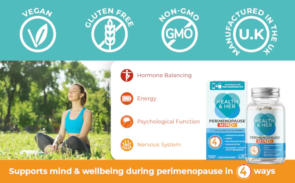 Health & Her Perimenopause Mind+ Supplements for Women Support for