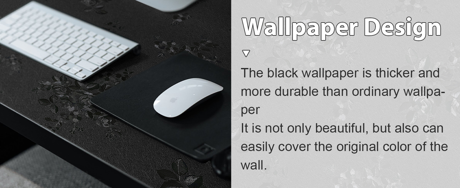 Black peel and stick wallpaper textured embossed floral wallpaper