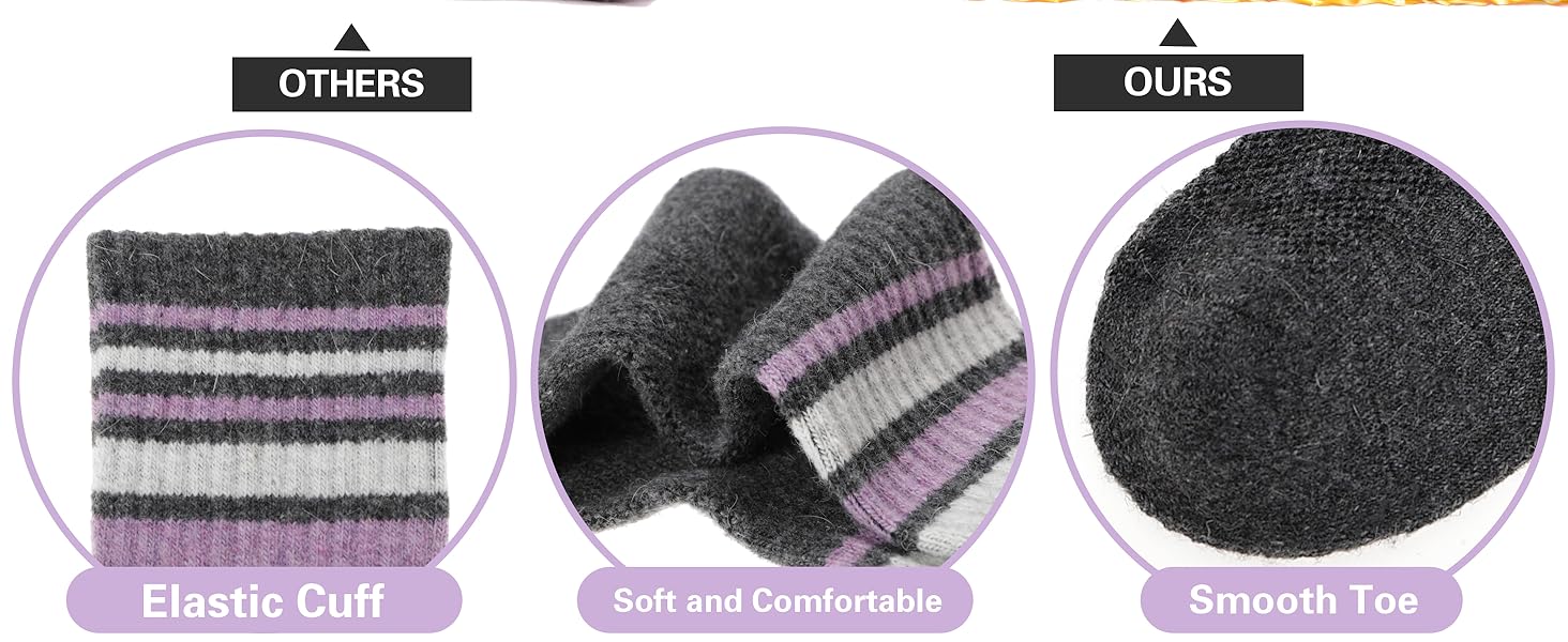 EBMORE Womens Merino Wool Hiking Socks