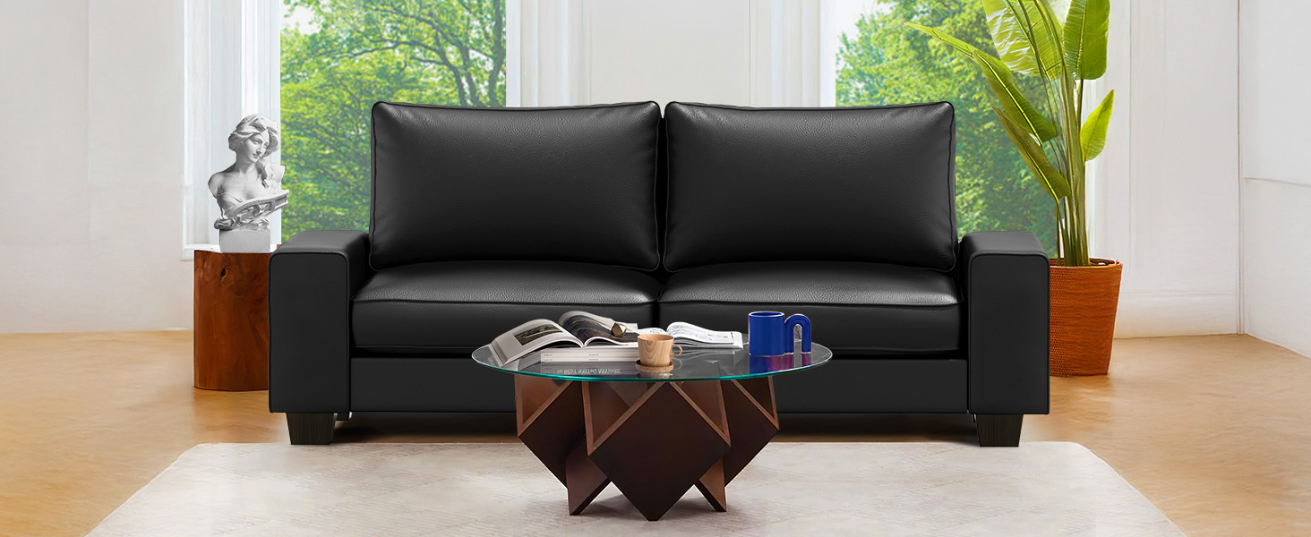 faux leather sofa