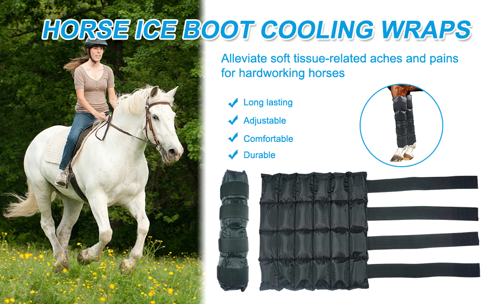 Ice Boot for Horses Ice Pack Wraps Set of 2, Cooling Wraps