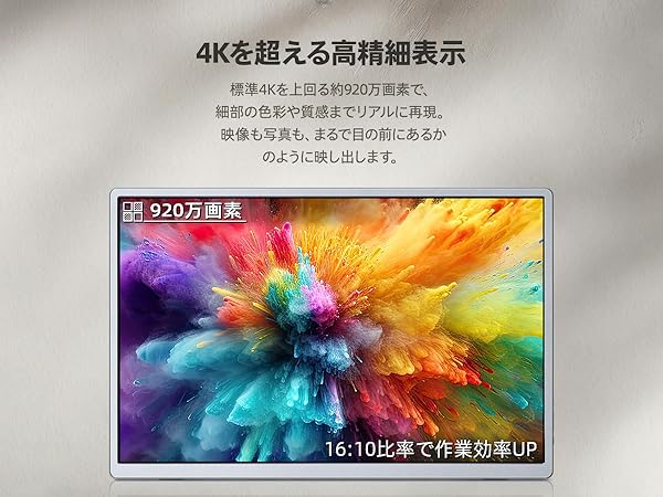 Amazon.co.jp: Miuniu 4K モバイルモニター 13.4インチ モニター