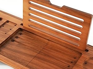 teak bathtub tray