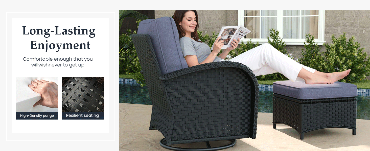 High Back Swivel Rocker Patio Chair