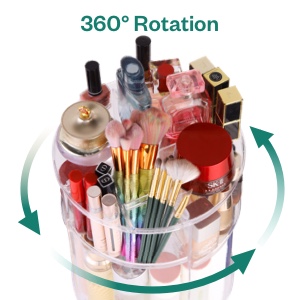 360 degree rotating makeup organizer