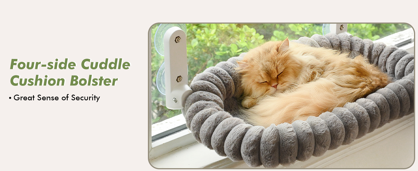 Stripes Cushion Window Perch 52 Gray a+(3-1)