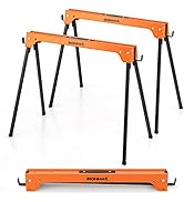 IRONMAX Saw Horses 2 Pack Folding, Heavy Duty Sawhorse 2644 LBS Capacity w/ 4 Detachable Hooks & ...