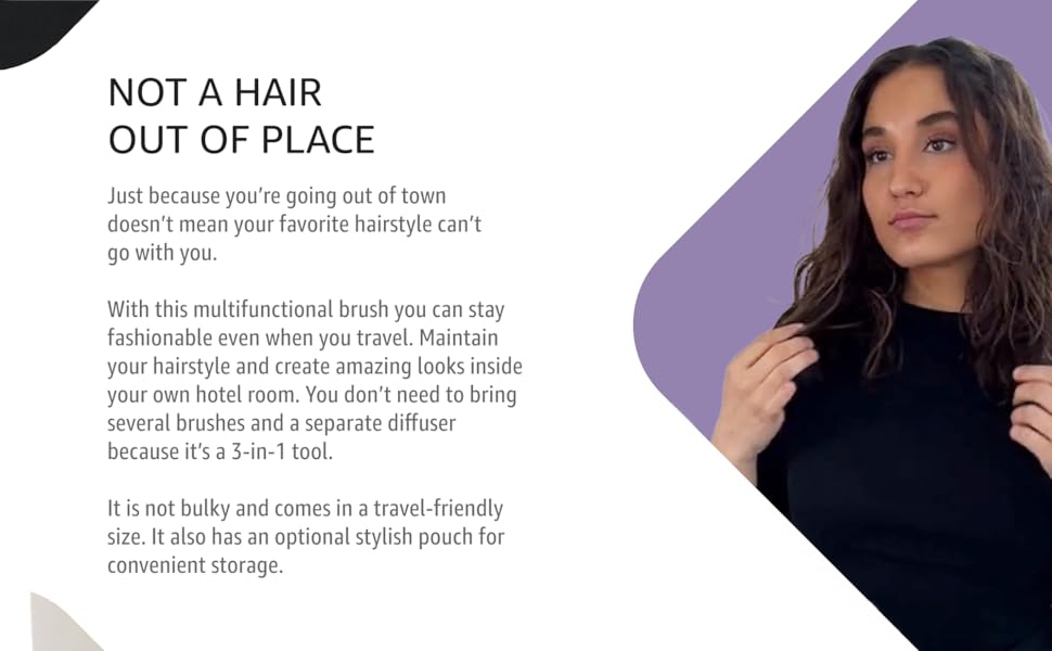 Brush hair comfort clm creations diffuser volumizing hairbrush styling portable tool