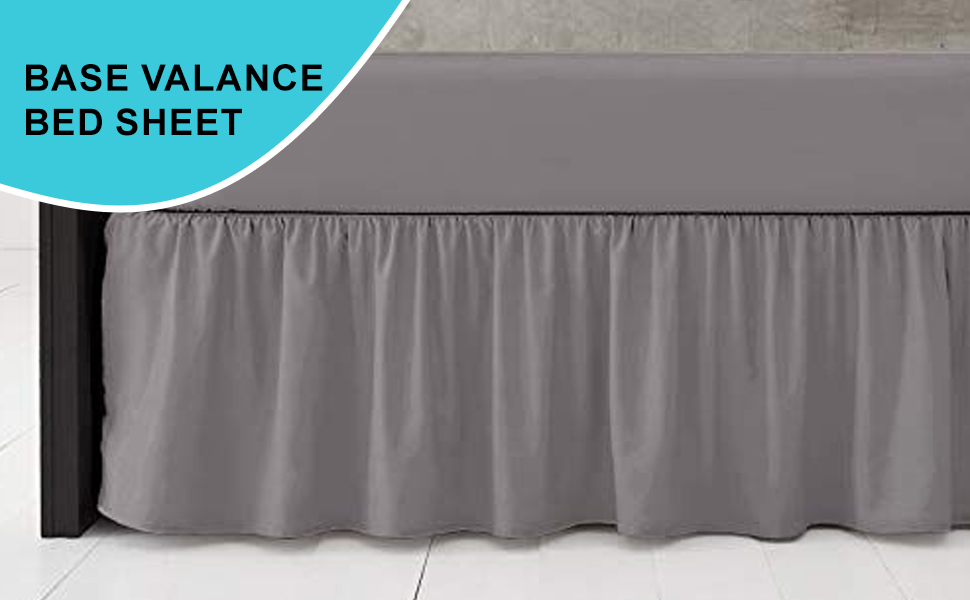 Rohi Base Valance Bed Sheet Frilled Design FIT Over 16” Deep Fit