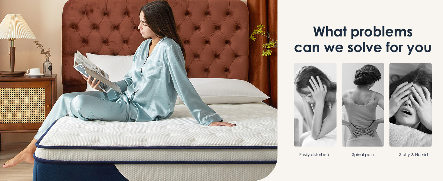 SogesSleep Queen Mattress 12 Inch, Hybrid Mattress in a Box