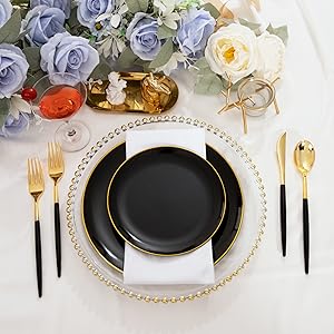 gold disposable flatware
