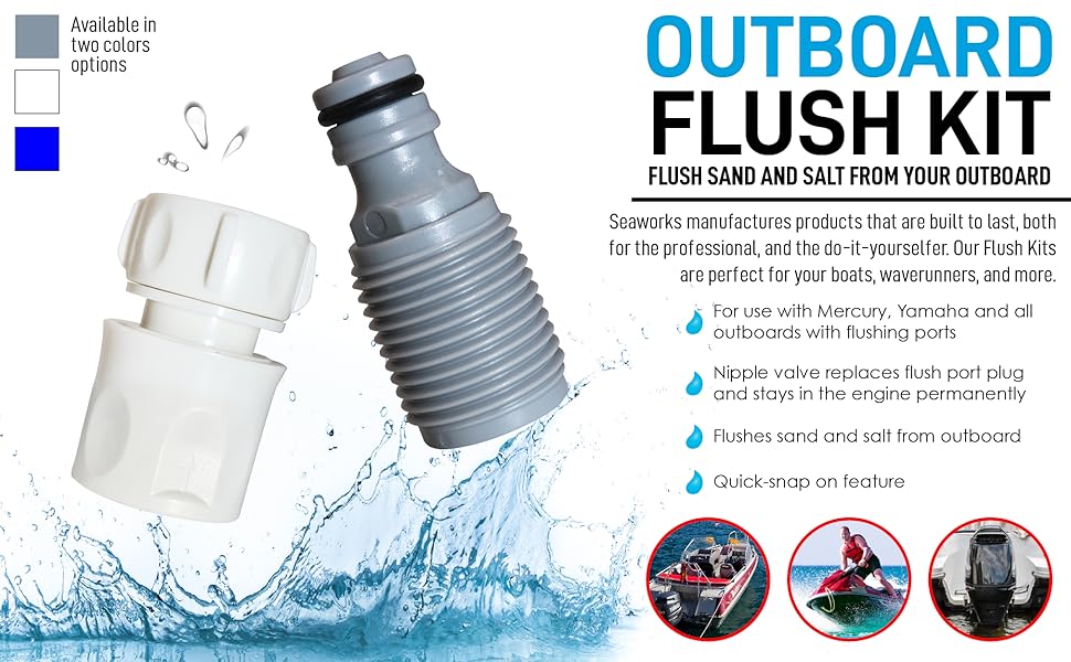 Seaworks Marine Outboard Engine Flush Connect Kit, for