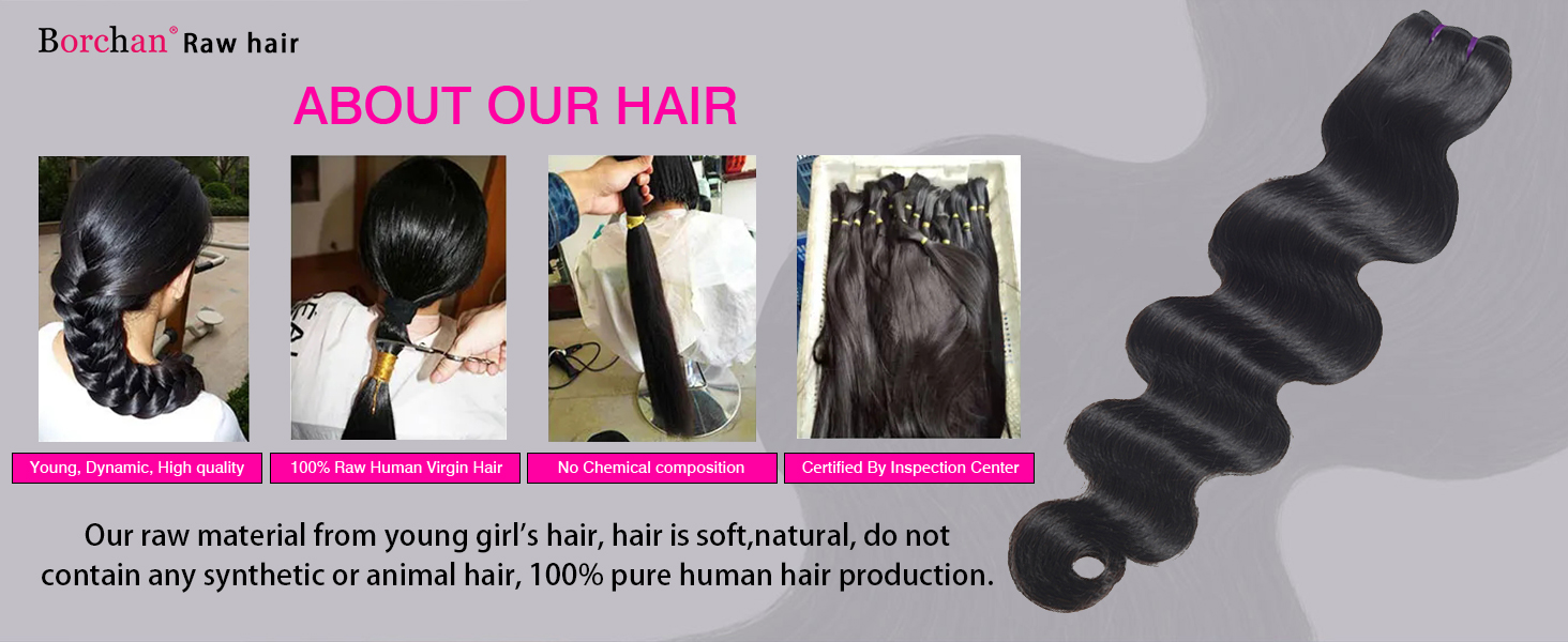 Borchan Raw Human Hair Bundles 16A Body Wave Bundles Human