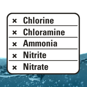 REMOVES CHLORINE CHLORAMINE AMMONIA NITRITE NITRATE