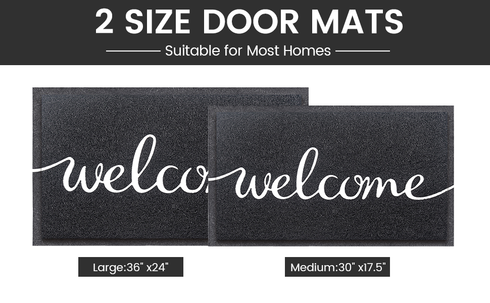 Matt for Front Door (30"x17.5",Black),Durable