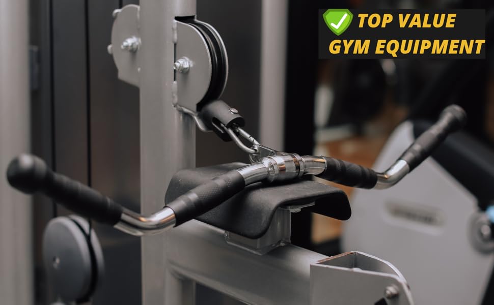 Fitness Invention LAT Pulldown Bar LAT Bar Attachment 30 Inch Cable Attachments