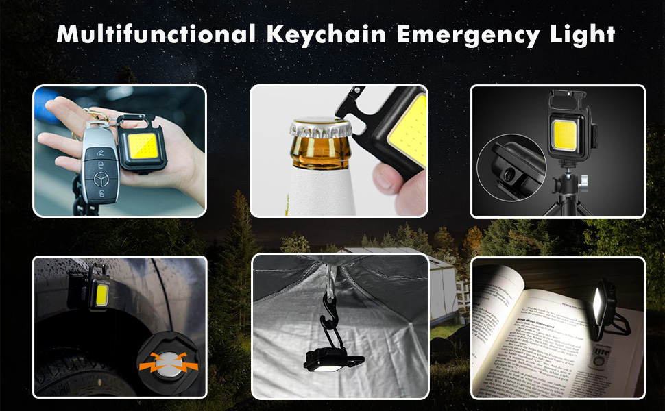 MACKDO Keyring Torch 800 Lumens,Mini Flashlight Led Super Bright, Cob