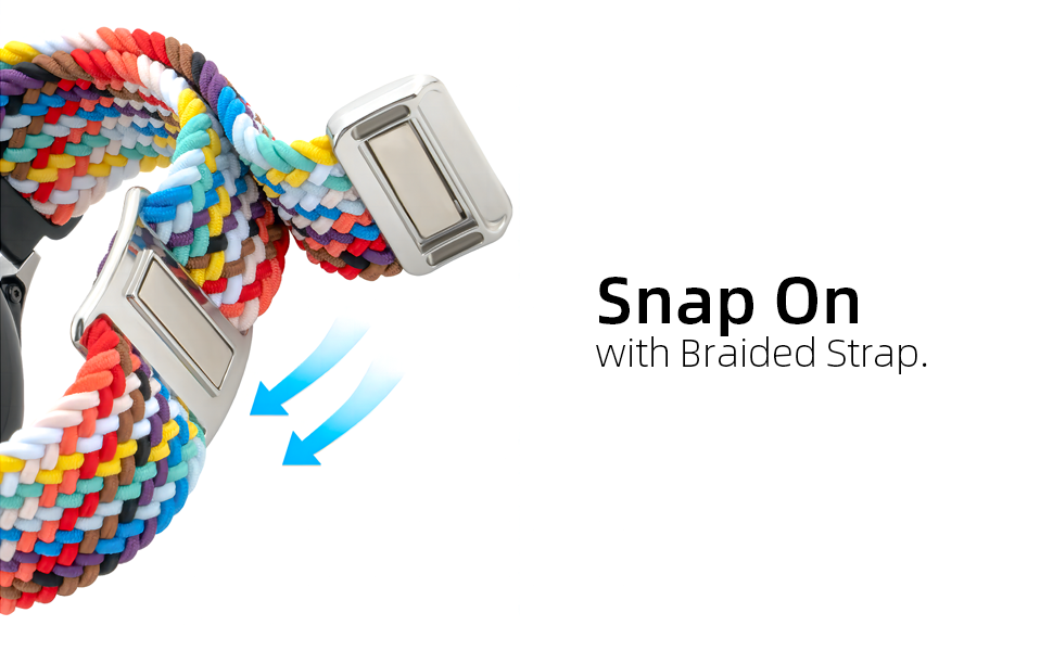 20mm watch band magnetic braided nylon loop