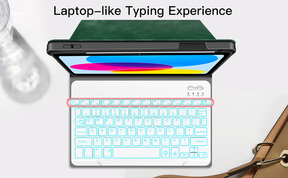 JUQITECH BacklitKeyboard Case for iPad 10th Generation