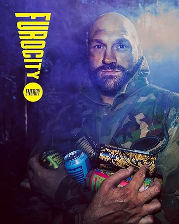 Furocity energy drink by Tyson Fury with caffeine, taurine, vitamins and zero sugar.