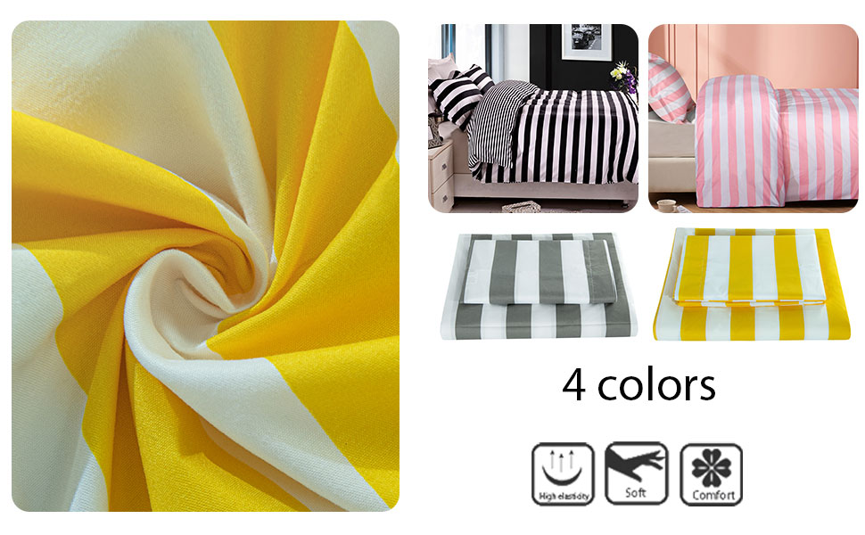 NTBAY 3 Pieces 100% Brushed Microfiber Striped Duvet Cover Set, Super Soft Black and White Printed Reversible Design… microfiber duvet cover set