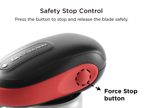 Simply press the button to stop working and release the blade from the cans.