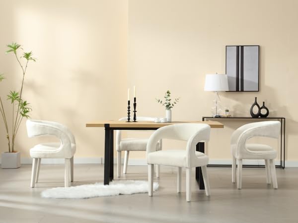 Amazon.com - CIMOTA White Upholstered Dining Chairs Set of 2