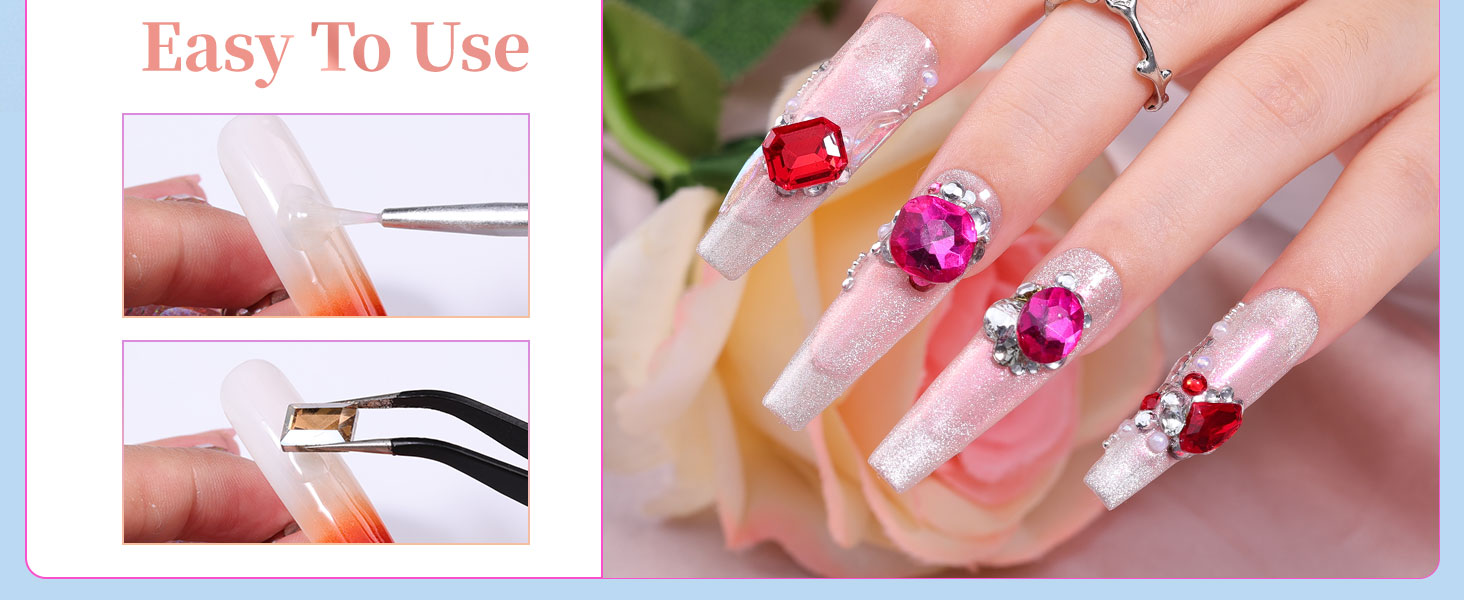 crystal nail gems