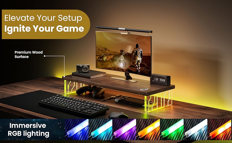 wooden monitor stands gaming monitor stand gaming pc stand