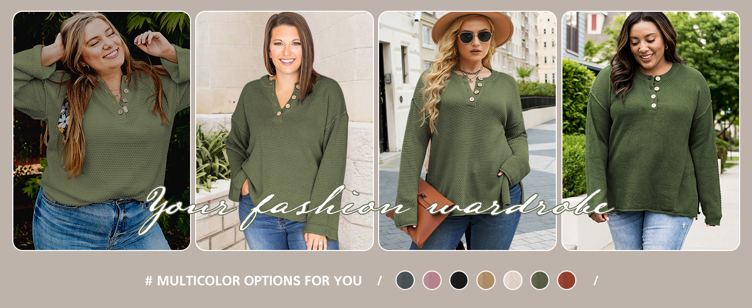 oversized sweater plus size casual loose sweater fall tunic tops