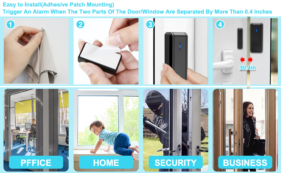 ChunHee Door Chimes Door Window Alarms for Kid's Safety, Door Chime